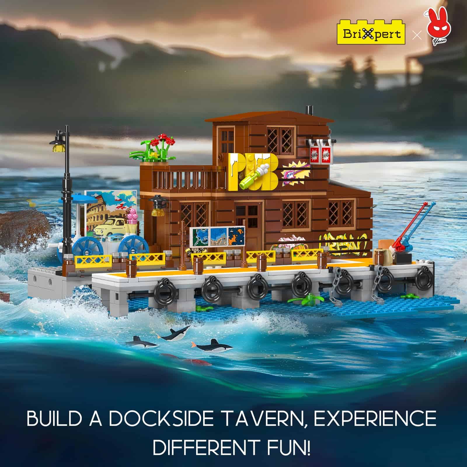 Mould King 10108 Juego de construcción de taberna en el - Imagen 3