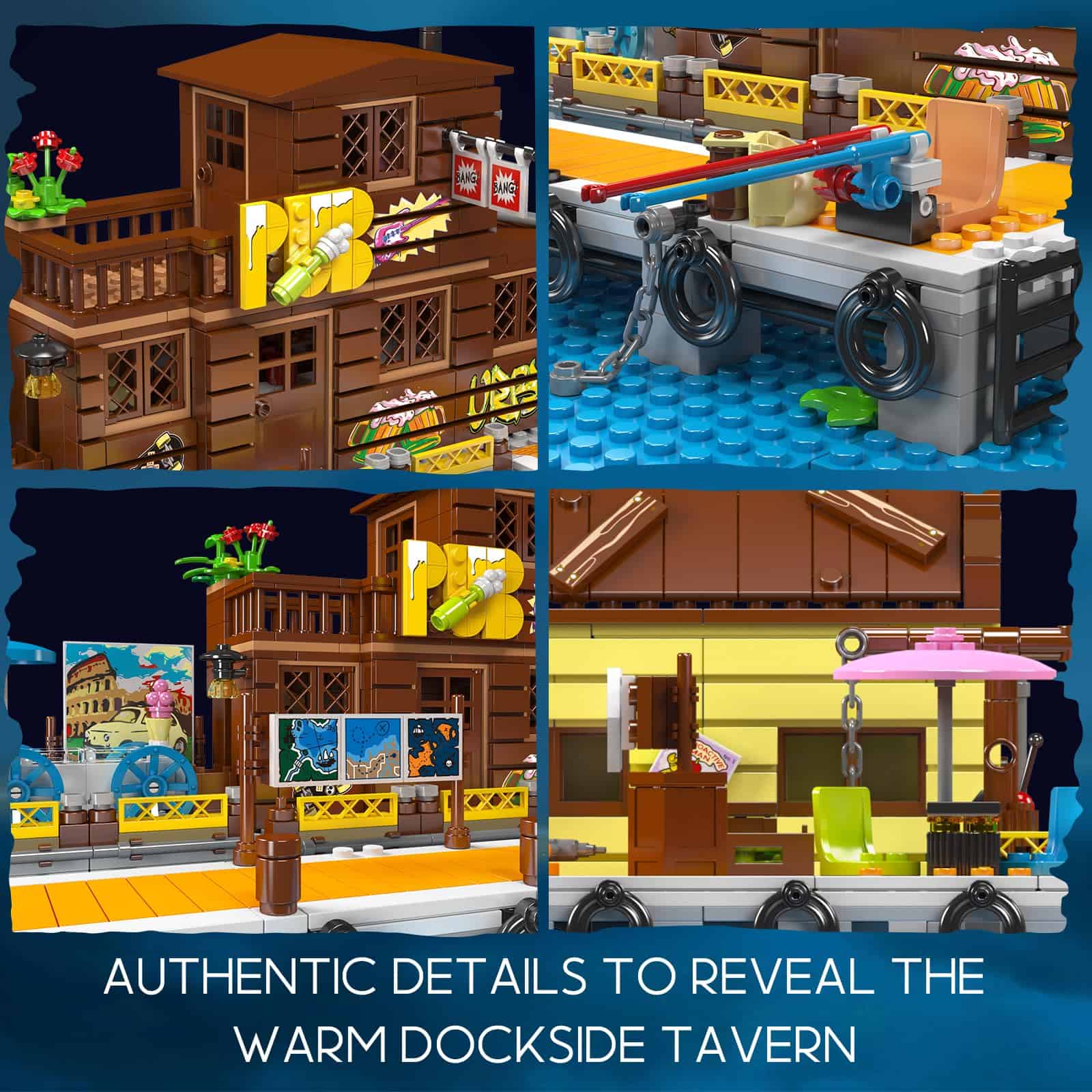 Mould King 10108 Juego de construcción de taberna en el - Imagen 5