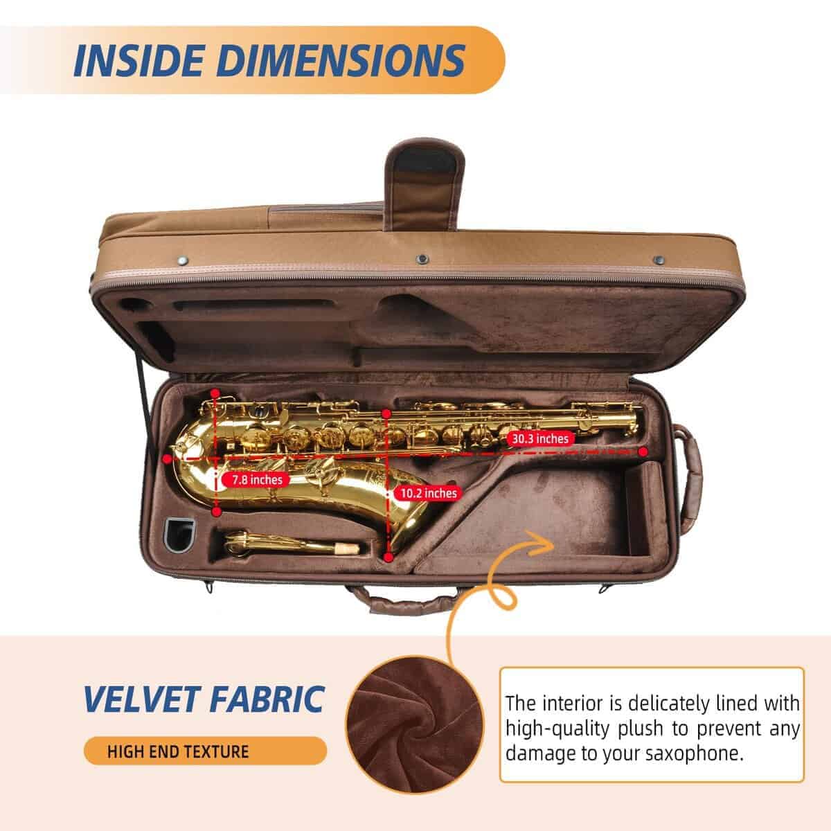 Estuche para Saxofón Tenor Omebaige con Ruedas - Bolsa con - Imagen 7