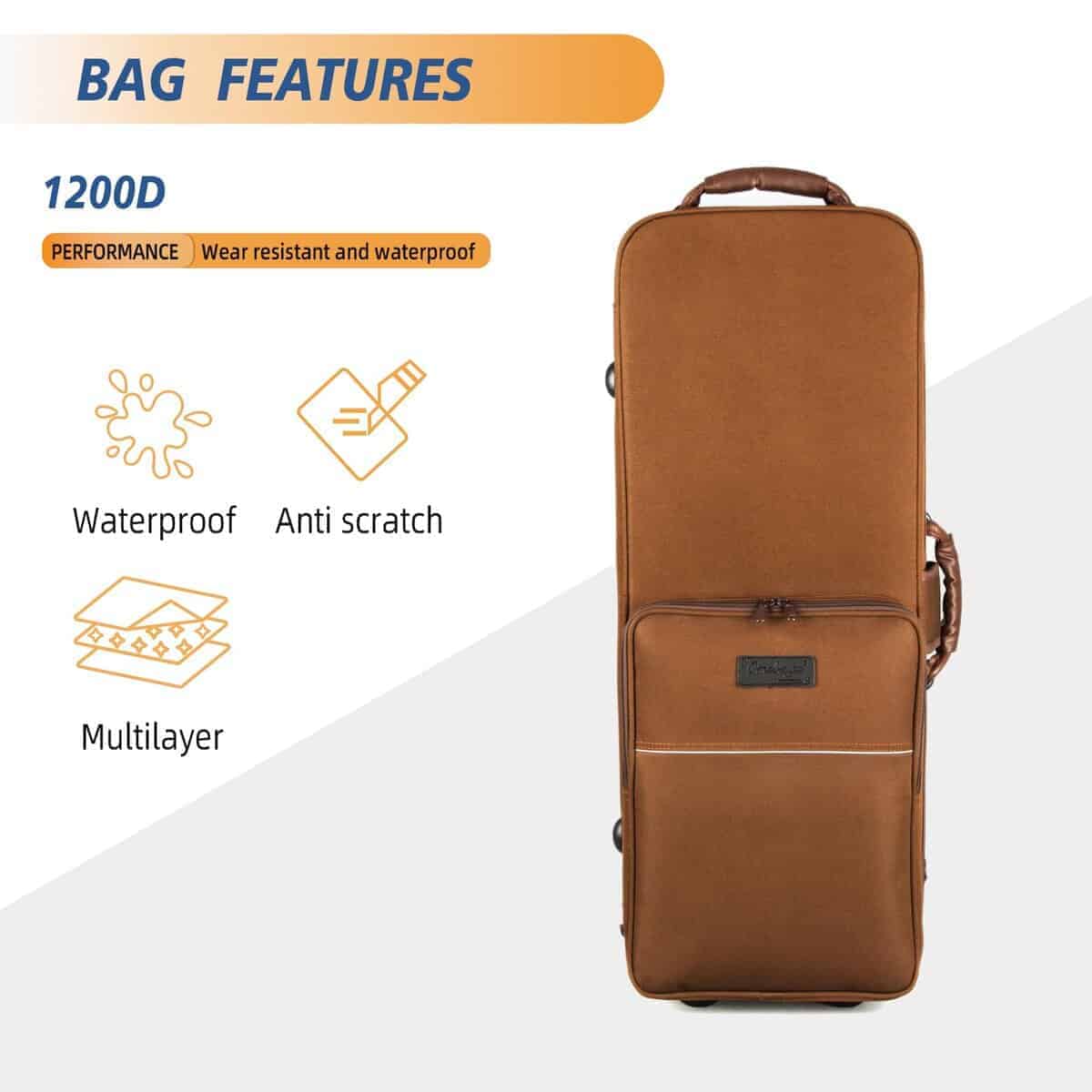 Estuche para Saxofón Tenor Omebaige con Ruedas - Bolsa con - Imagen 3
