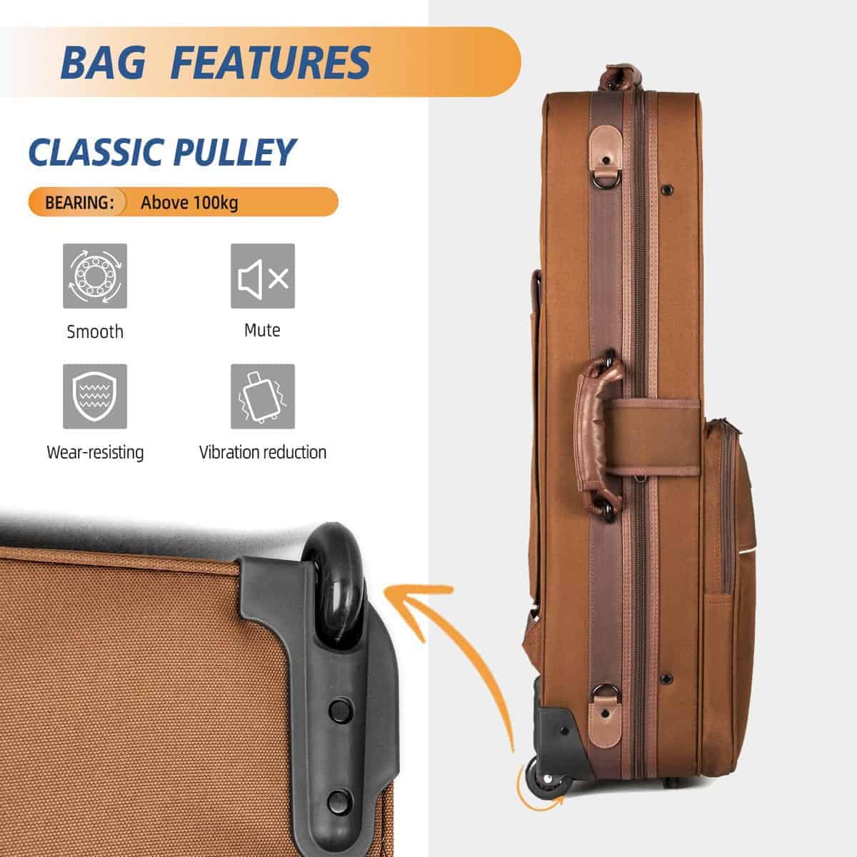 Estuche para Saxofón Tenor Omebaige con Ruedas - Bolsa con - Imagen 6
