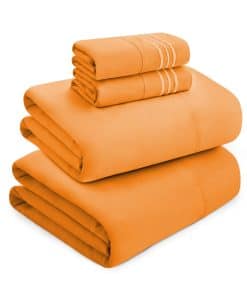 Juego de Sábanas de Lujo Mocassi - 4 Piezas - -Naranja