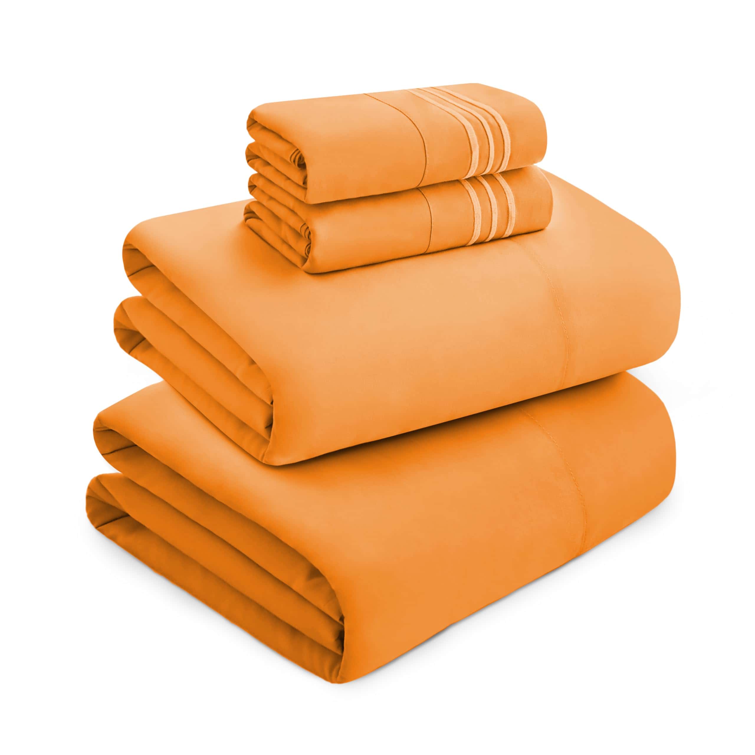 Juego de Sábanas de Lujo Mocassi - 4 Piezas - -Naranja