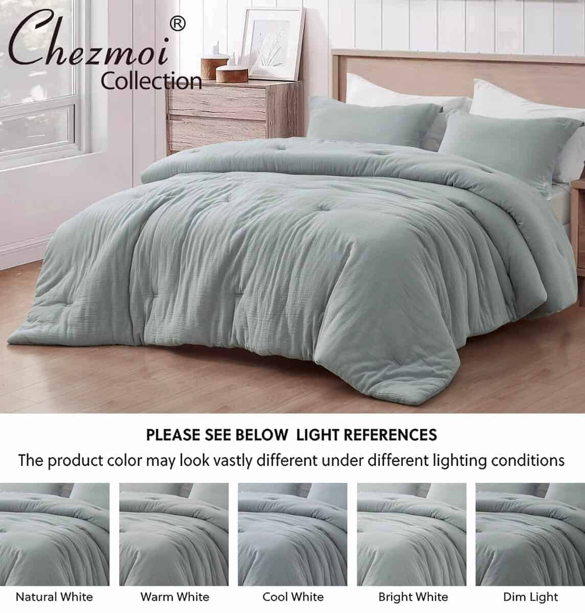 Juego de Colcha Chezmoi Collection Breeze de 3 Piezas 100% - Imagen 6