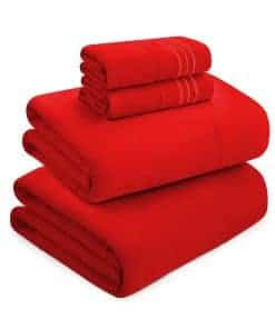 Juego de sábanas de lujo Mocassi Twin de 4 -Rojo