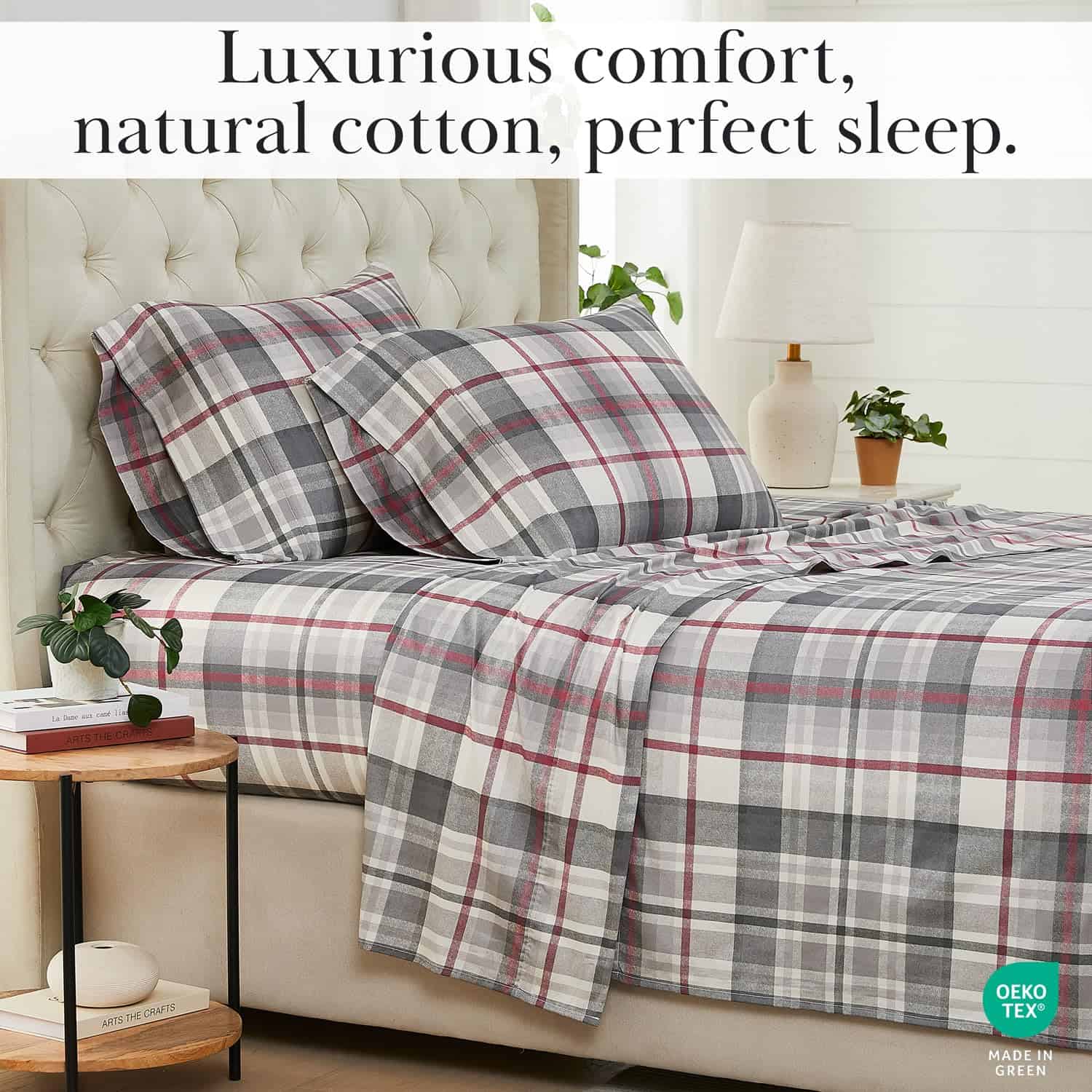 Juego de Sábanas de Algodón 100% con Bolsillo Profundo para - Imagen 6