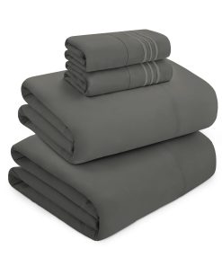 Juego de sábanas Mocassi Luxury King de 4 -Gris