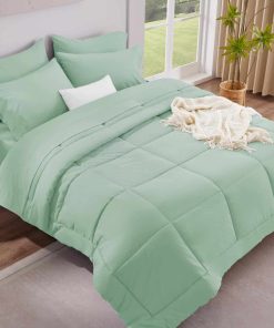 Set de edredón King Size Cosy moment color verde salvia, 7