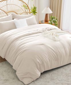 Juego de Colcha King Size Beige, 7 Piezas Juego de Cama