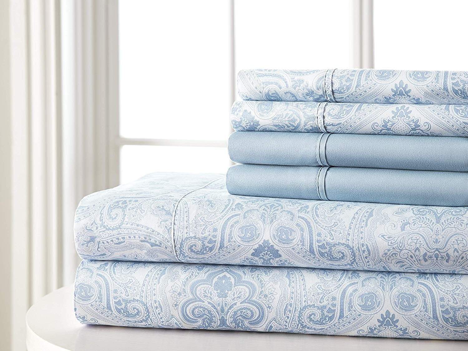 Juego de Sábanas tamaño Queen de Spirit -Azul Paisley - Imagen 3