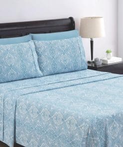 Juego de sábanas King Size Spirit Linen Home -Azul Paisley