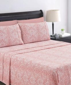 Juego de sábanas tamaño Queen de Spirit -Rosa Suave Paisley