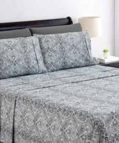 Juego de Sábanas King Size Spirit Linen Home -Negro Paisley