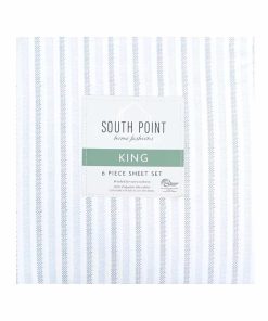 Juego de sábanas estampadas de 6 piezas de -Azul Rayas de Pu