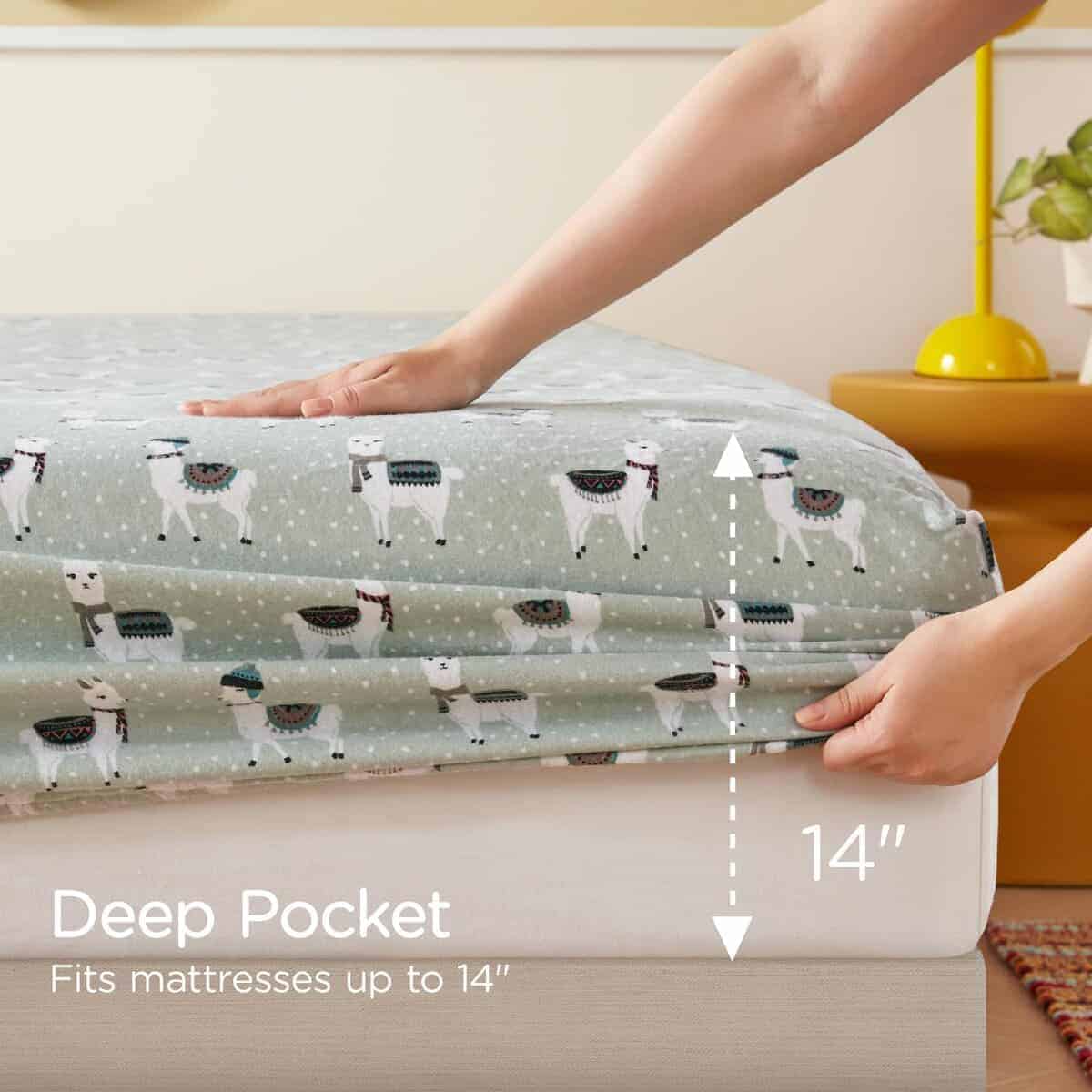 Juego de sábanas de franela Codi Queen -Llama de espuma mari - Imagen 7