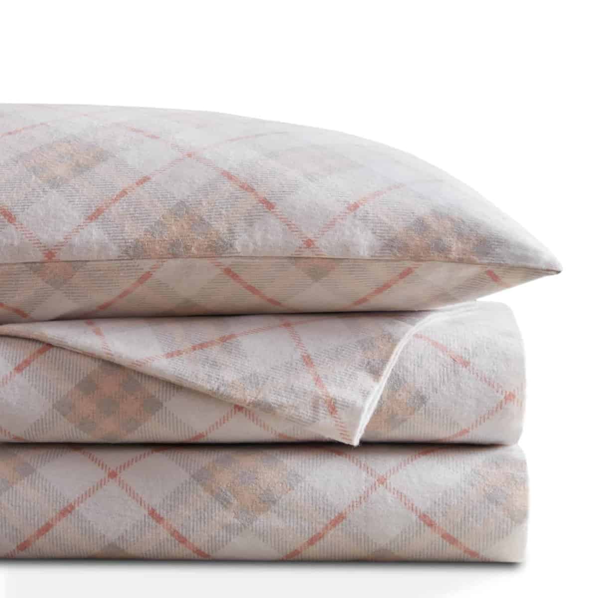 Juego de Sábanas de Franela Codi Tamaño -Rosa a Cuadros