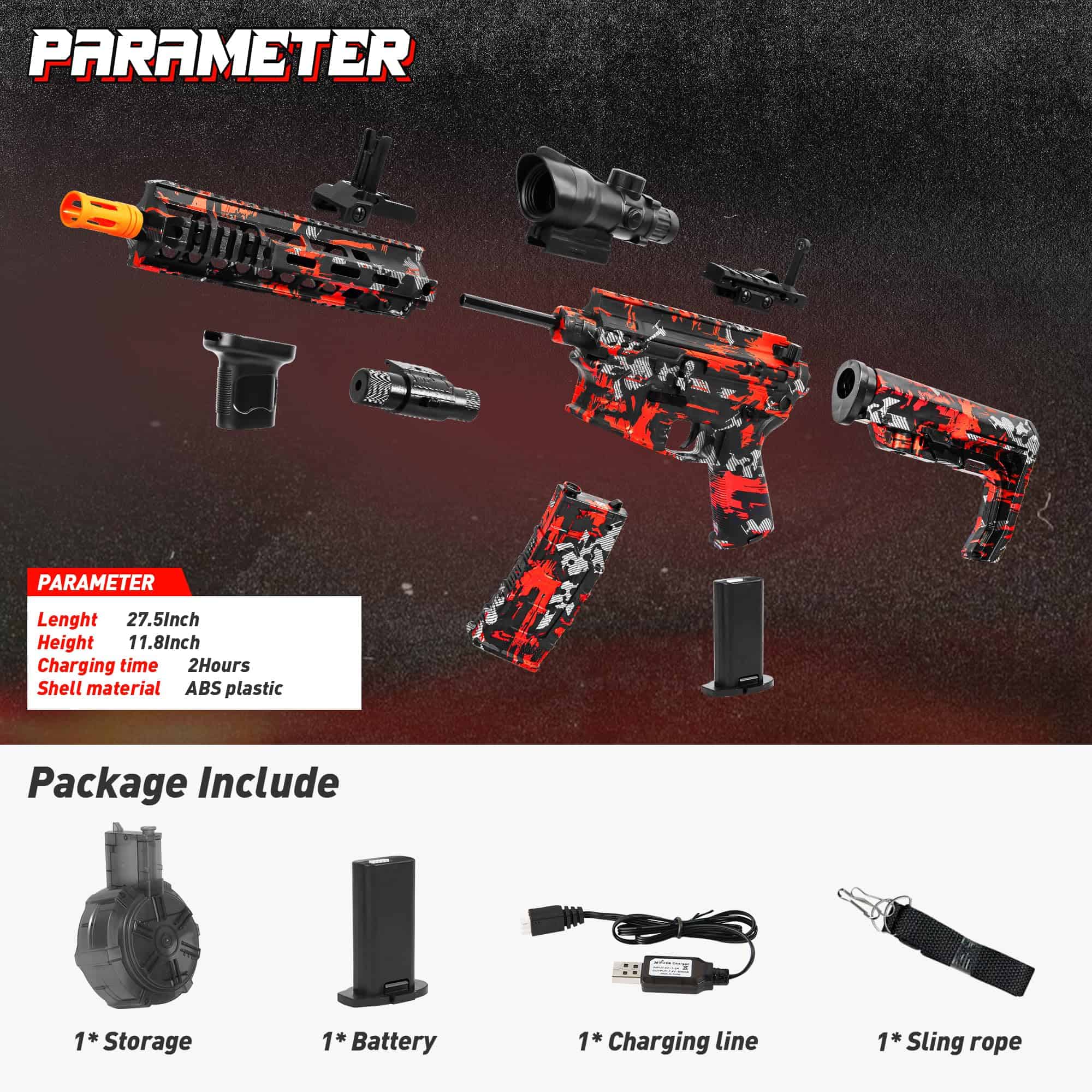 Gran Ballesta de Bolas de Gel con Tambor, Modo Dual Manual - Imagen 6