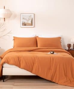 Juego de edredón BOHOPOPM Softness Burnt Orange Twin/Twin