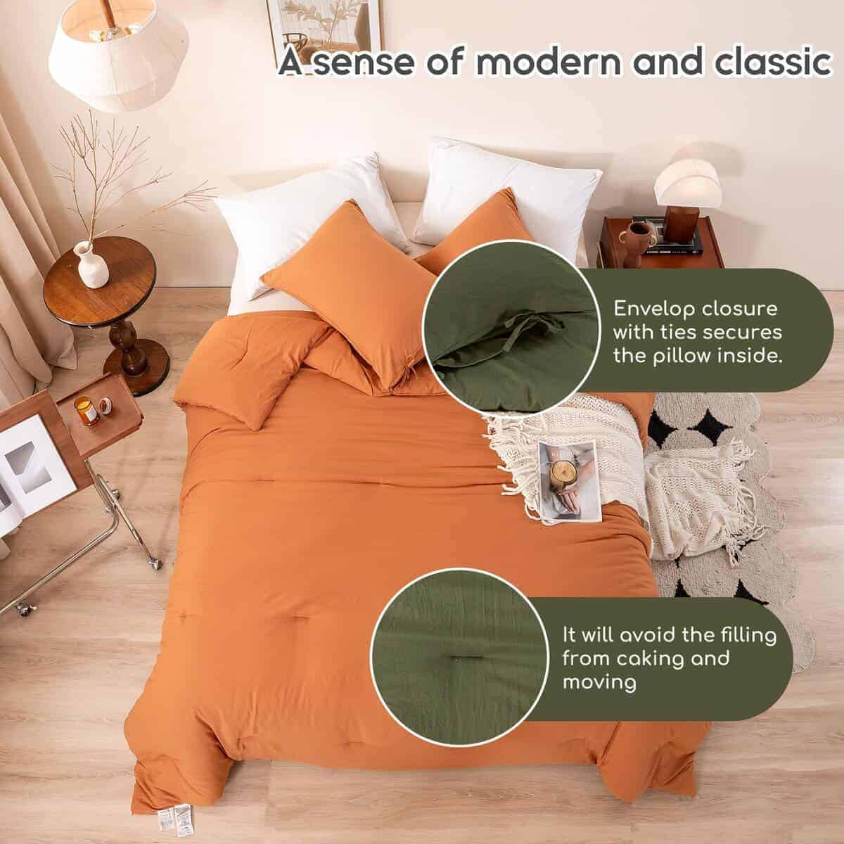 Juego de Edredón King Size Ultra Suave en Color Naranja - Imagen 4