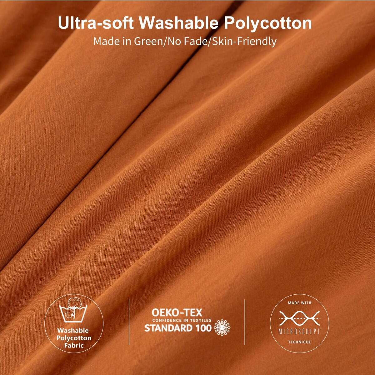 Juego de Edredón King Size Ultra Suave en Color Naranja - Imagen 6