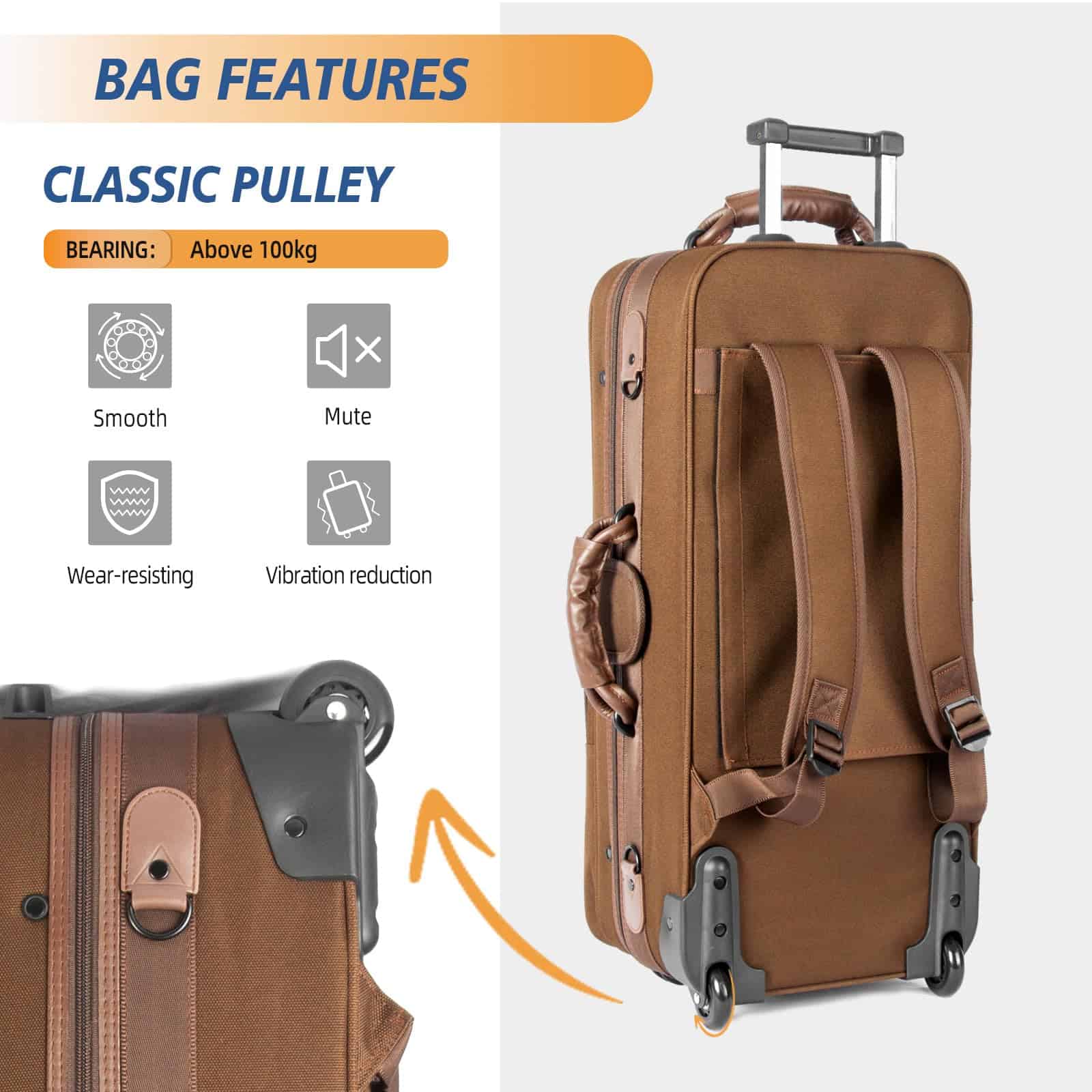 Estuche de saxofón alto Omebaige con ruedas, material de - Imagen 4