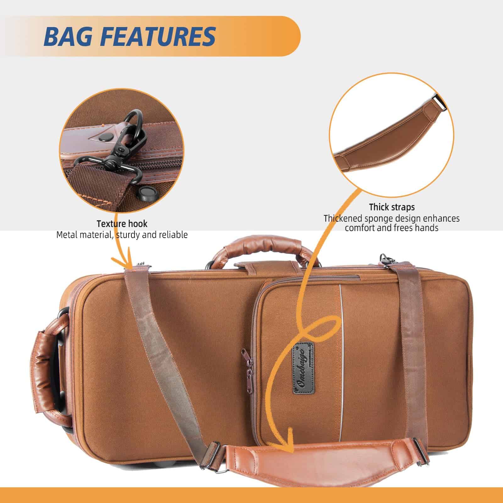 Estuche de saxofón alto Omebaige con ruedas, material de - Imagen 8