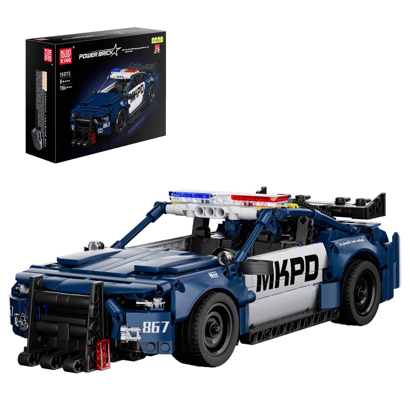 Conjunto de construcción de auto de policía Mould King Pull