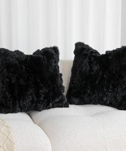 Fundas de Cojín de Piel de Conejo Genuino ROSE FEATHER