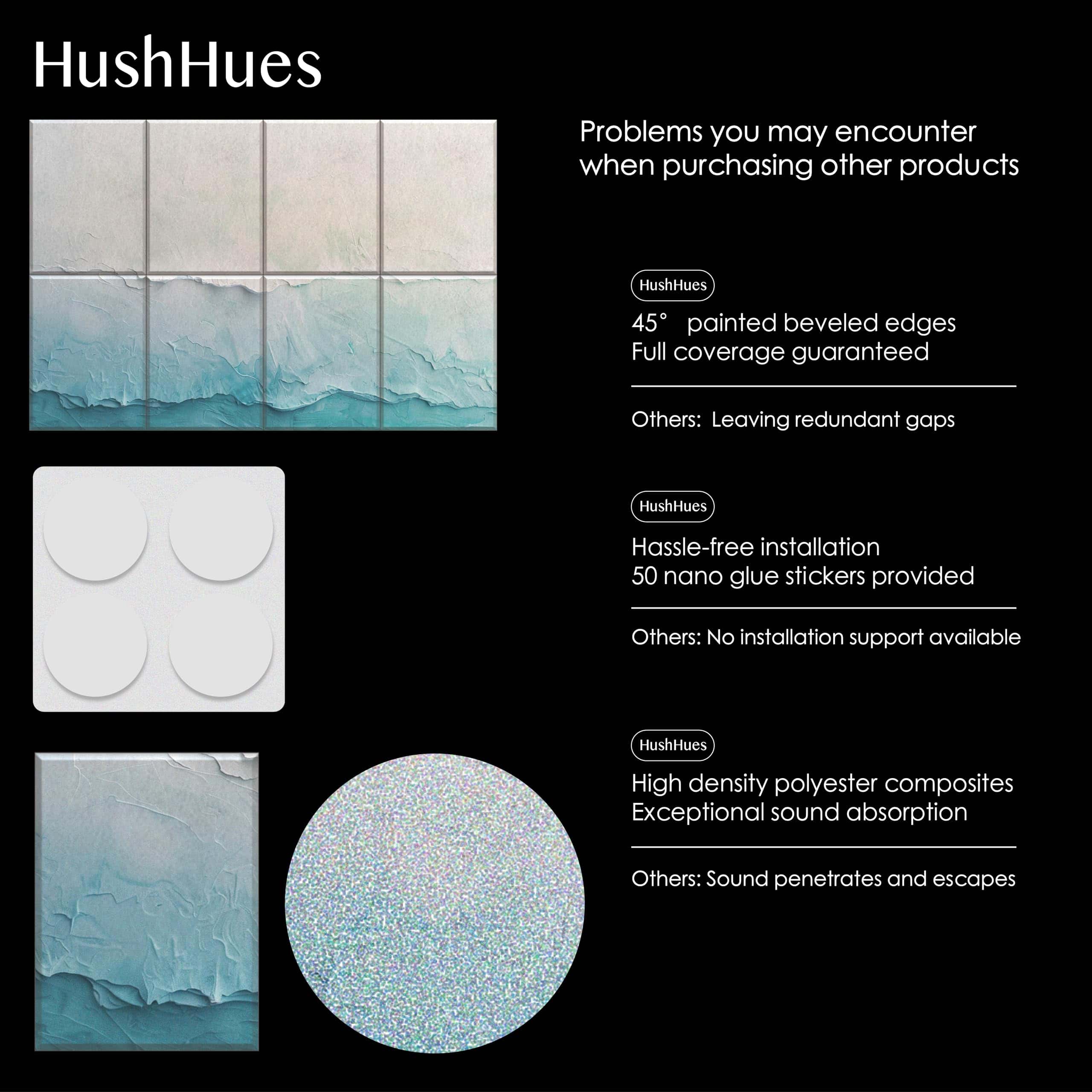 Paneles Acústicos HushHues de 8 Piezas 48x32 Pulgadas - - Imagen 5
