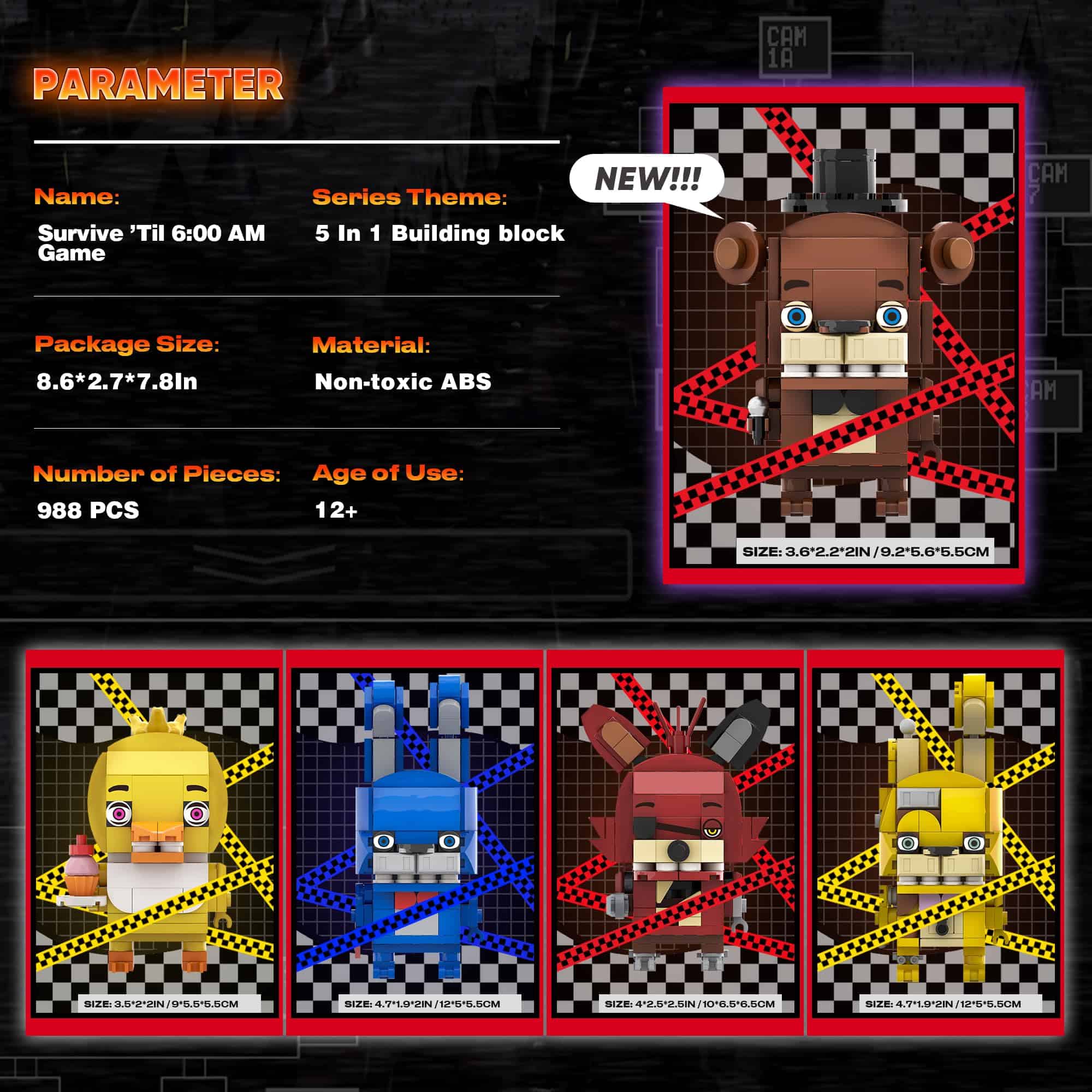 Juguete de Bloques de Construcción Five Nights Security - Imagen 7