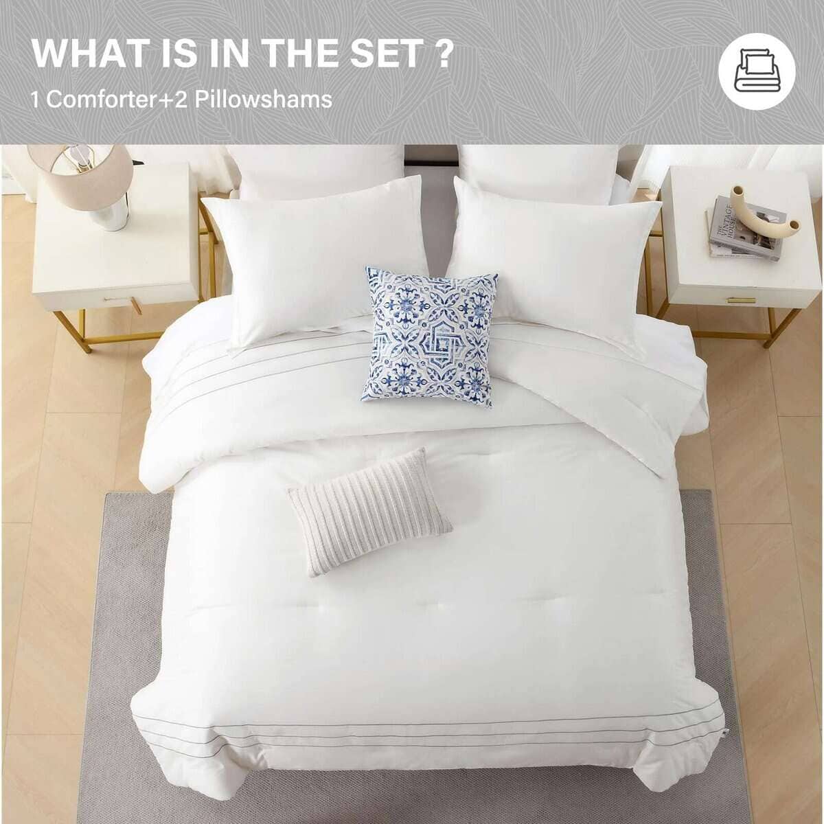 Juego de Edredones de Algodón de Fibra Larga SahSahCasa - Imagen 7