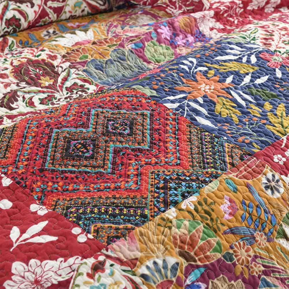 Juego de Colchas de Algodón camandy 3 -Rojo Hermoso de Patch - Imagen 5