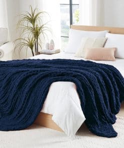 Manta de Punto Grueso L'AGRATY - Manta de -Azul Oscuro