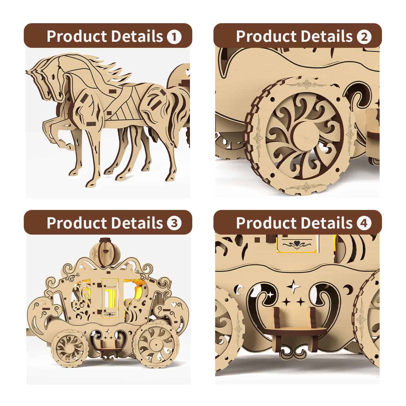 Rompecabezas de Madera para Adultos, Kits de Modelo de - Imagen 5