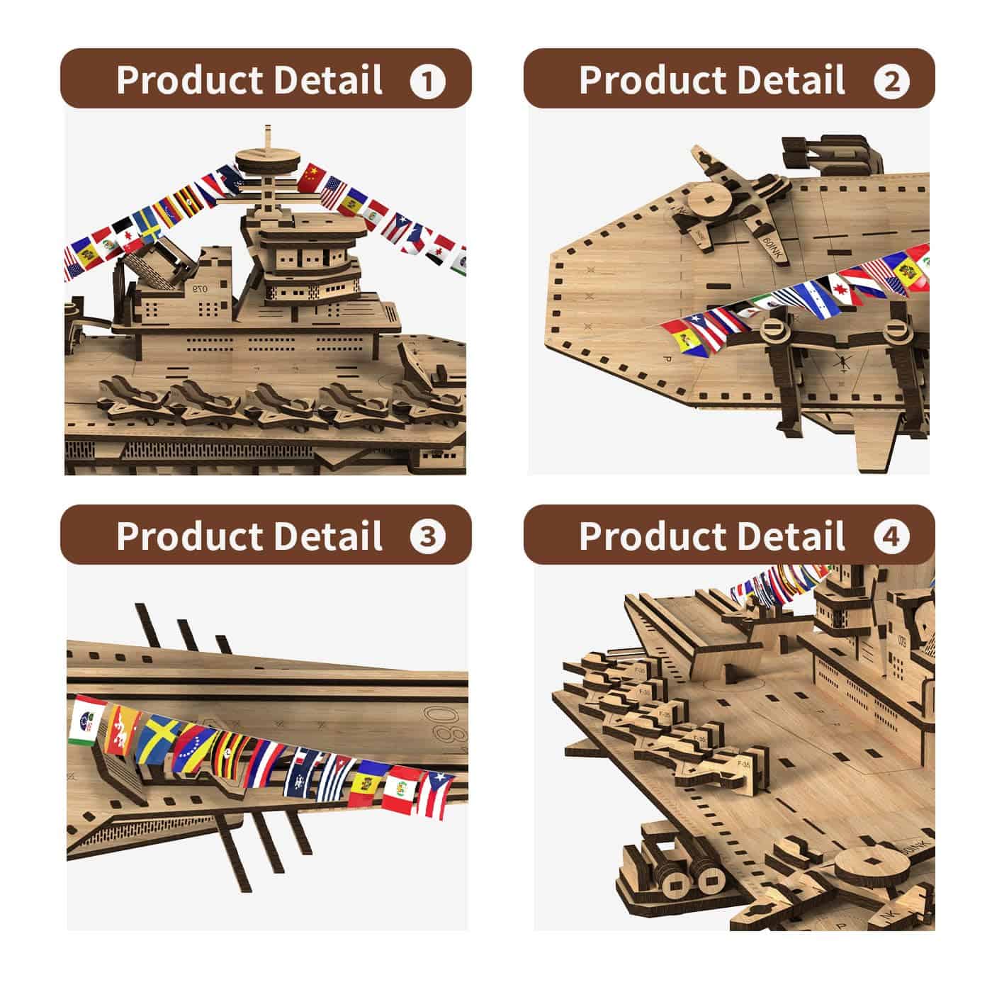 Rompecabezas de madera 3D para adultos, Kits de modelo de - Imagen 5