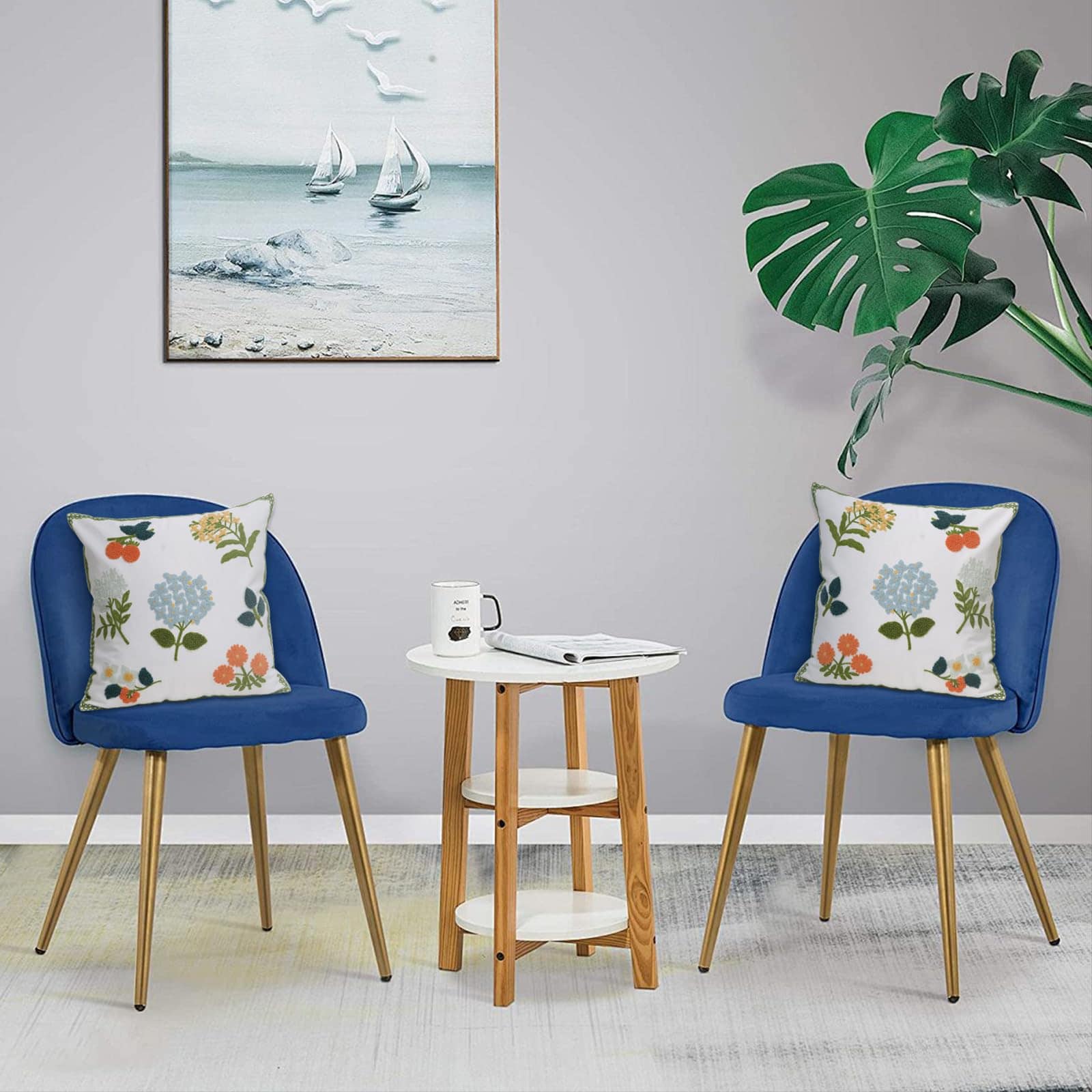 Juego de 2 Fundas de Cojín Decorativas -Flor-D - Imagen 6