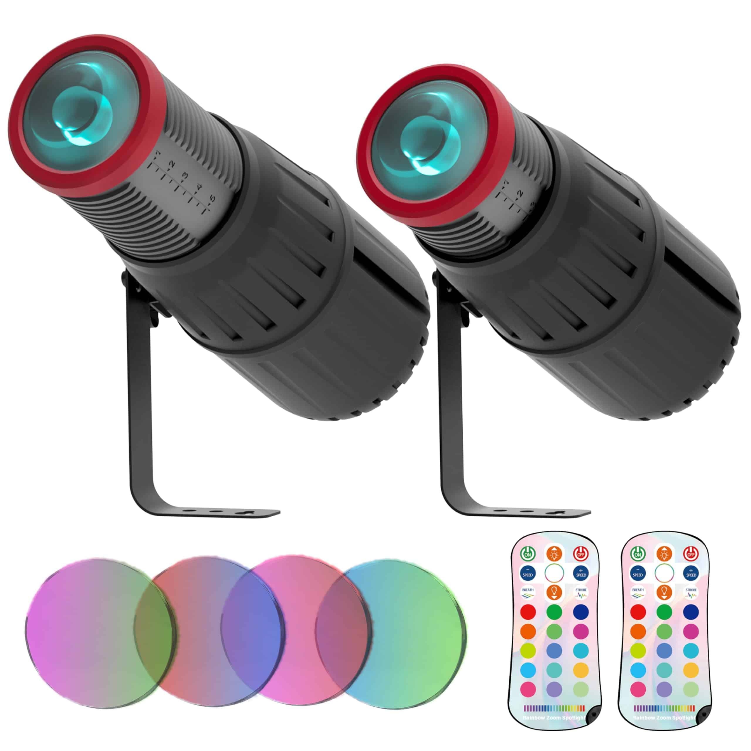 Foco Pinspot con Control Remoto, 18W de Enfoque Manual,