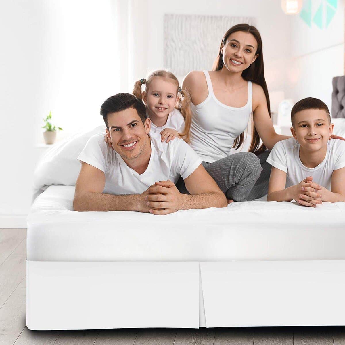 Faldón de Cama Plisado Queen Size en Lino con Esquinas - Imagen 5