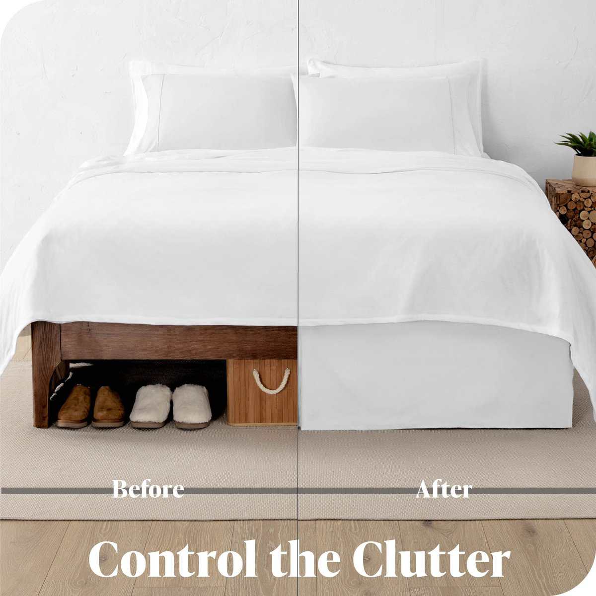 Faldón de Cama Plisado Queen Size en Lino con Esquinas - Imagen 6