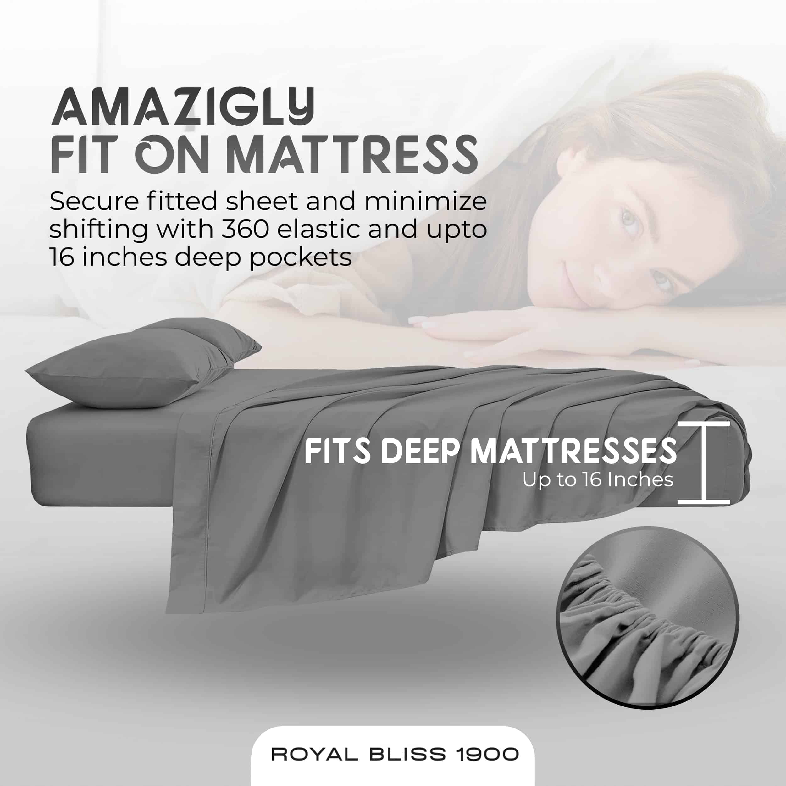 Juego de sábanas divididas Royal Bliss 1900 Split King para - Imagen 7