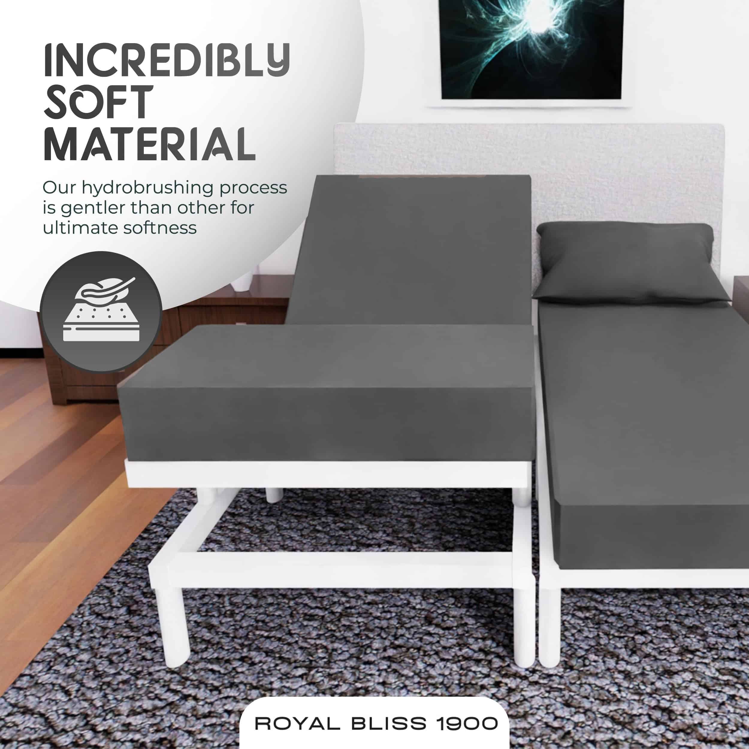 Juego de sábanas divididas Royal Bliss 1900 Split King para - Imagen 3