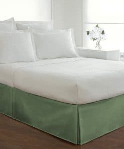 Faldón de Cama Plisado Queen Size en Lino con Esquinas