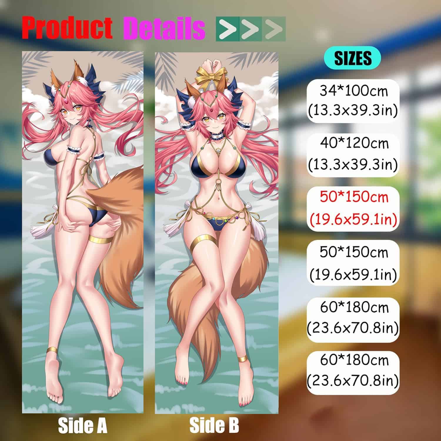 Funda de Almohada de Cuerpo Abrazable Anime Fate, Tamamo no - Imagen 4