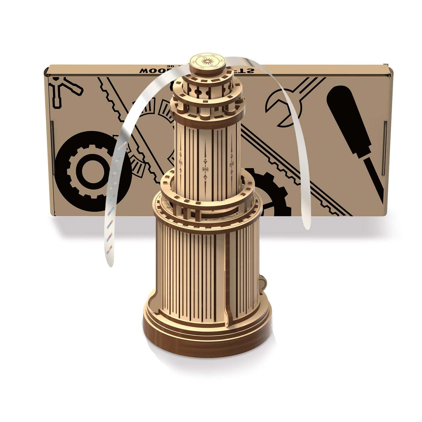 Rompecabezas 3D de Madera Modelo Faro con Ventilador para - Imagen 3