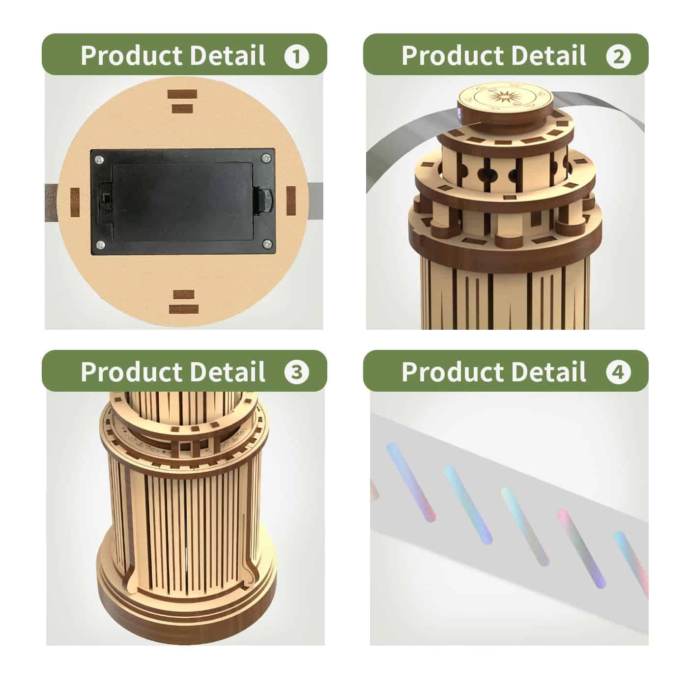 Rompecabezas 3D de Madera Modelo Faro con Ventilador para - Imagen 5