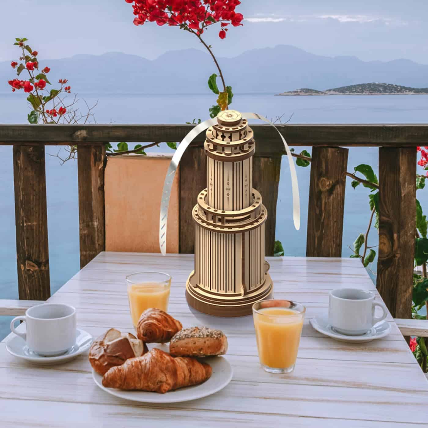 Rompecabezas 3D de Madera Modelo Faro con Ventilador para - Imagen 7