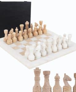 Juego de ajedrez de mármol travertino SPESHSTONES 15''