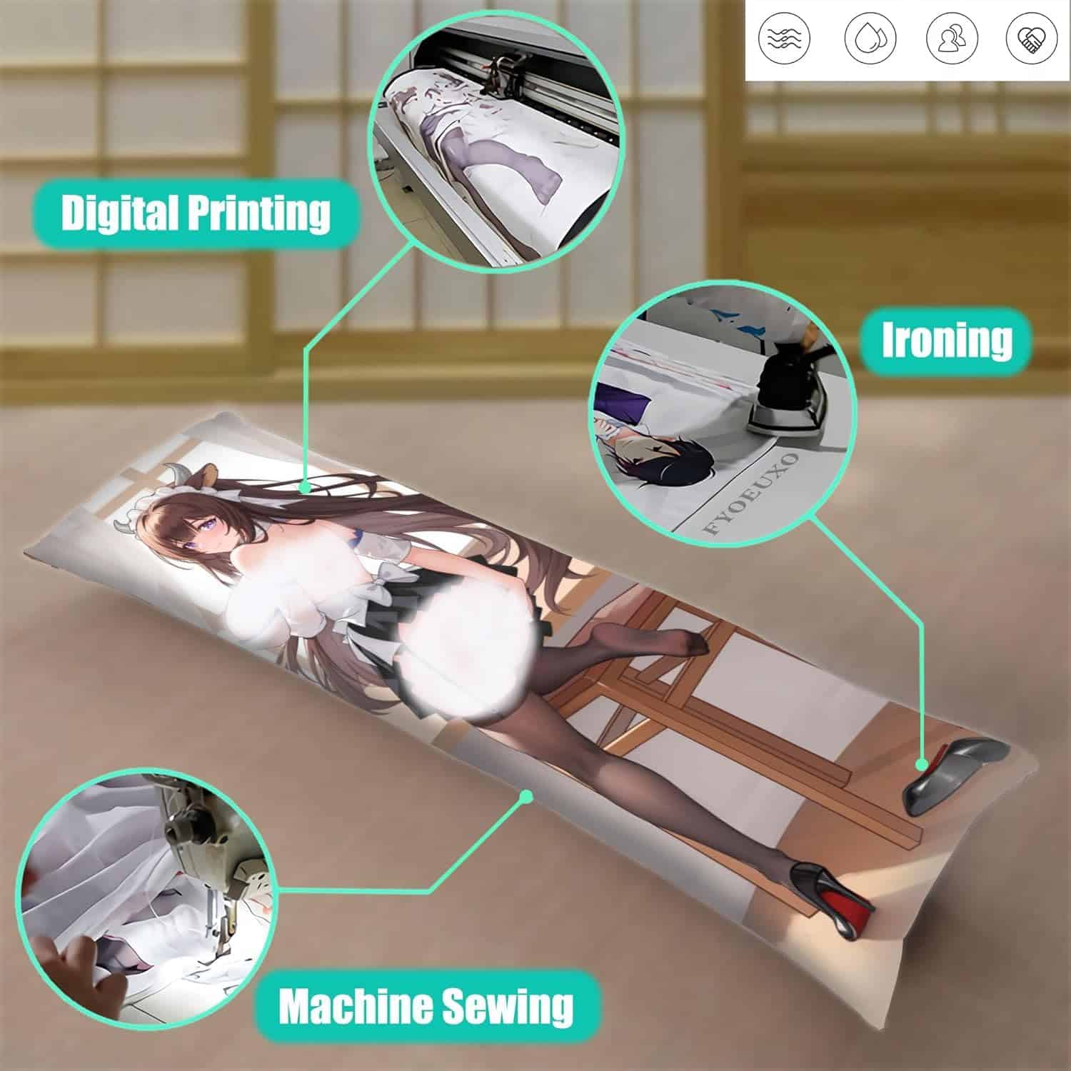 Funda de almohada Dakimakura Anime Azur Lane, 19""x59"", - Imagen 5