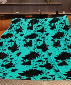 Manta de Vaca Extra Grande Azul Teal Manta de Tirar Tamaño