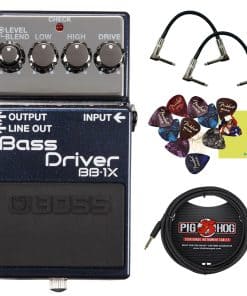 Pedal Boss BB-1X Bass Driver con 2-Pack de Cables de